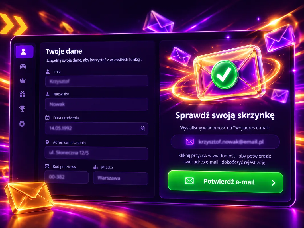 Uzupełniony profil i potwierdzony e-mail w F1 Casino – warunek bonusu 100 zł