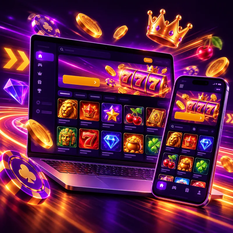 F1 Casino online – lobby kasyna FastOne z bonusem powitalnym na ekranie laptopa i telefonu