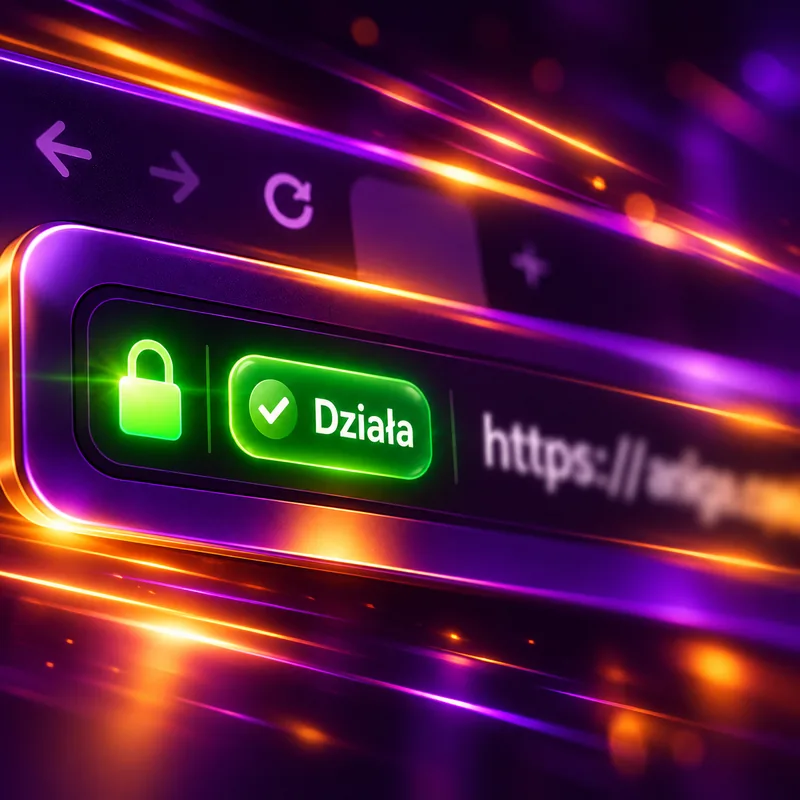 F1 Casino działający link – pasek adresu przeglądarki z zieloną kłódką i statusem „działa”
