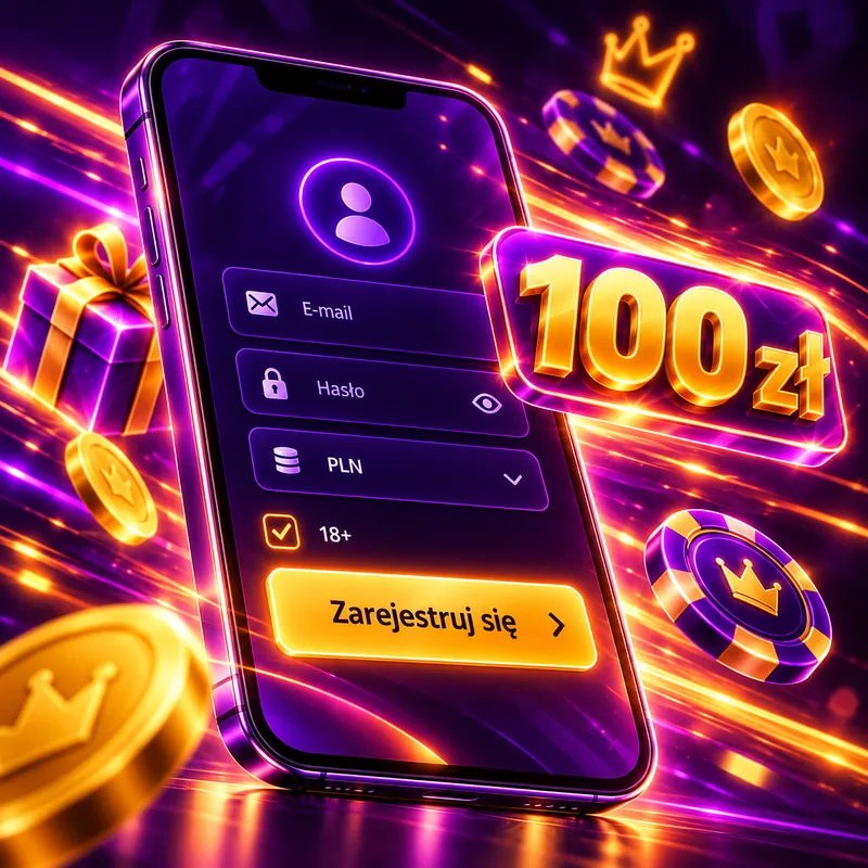 F1 Casino rejestracja – formularz zakładania konta i bonus 100 zł na ekranie telefonu
